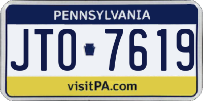 PA license plate JTO7619