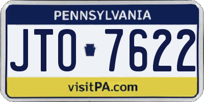 PA license plate JTO7622
