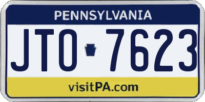 PA license plate JTO7623