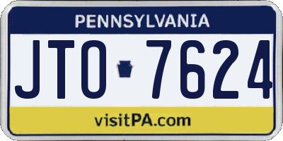 PA license plate JTO7624