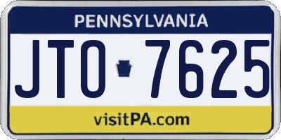 PA license plate JTO7625
