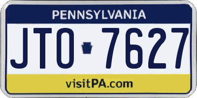 PA license plate JTO7627