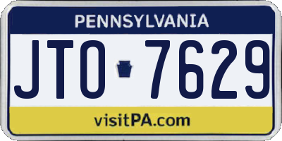 PA license plate JTO7629
