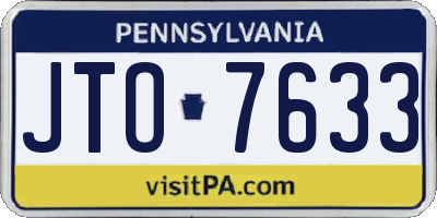 PA license plate JTO7633