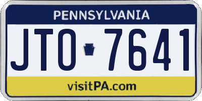 PA license plate JTO7641
