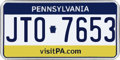 PA license plate JTO7653