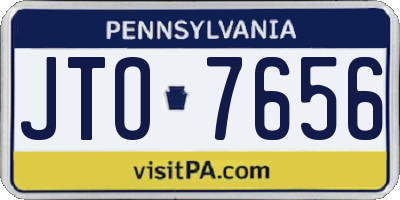 PA license plate JTO7656