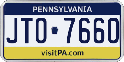 PA license plate JTO7660