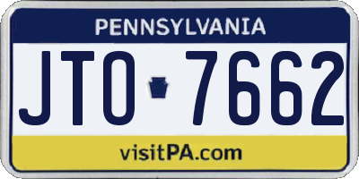 PA license plate JTO7662