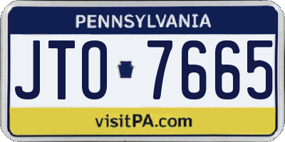PA license plate JTO7665
