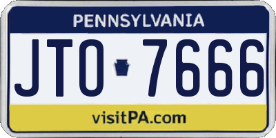 PA license plate JTO7666