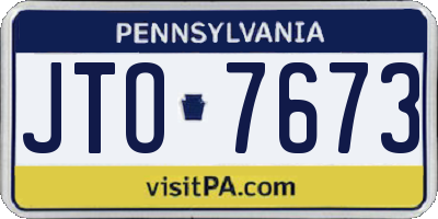 PA license plate JTO7673