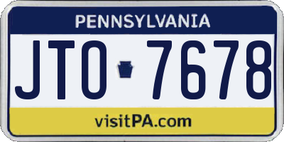 PA license plate JTO7678
