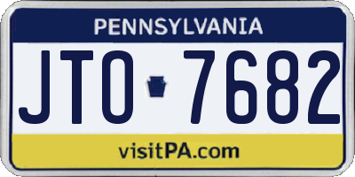 PA license plate JTO7682