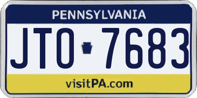 PA license plate JTO7683