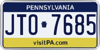 PA license plate JTO7685
