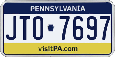 PA license plate JTO7697