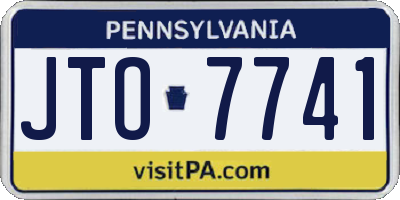 PA license plate JTO7741