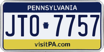 PA license plate JTO7757