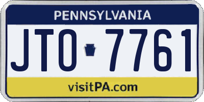 PA license plate JTO7761