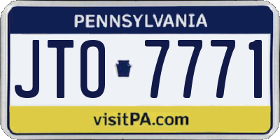 PA license plate JTO7771