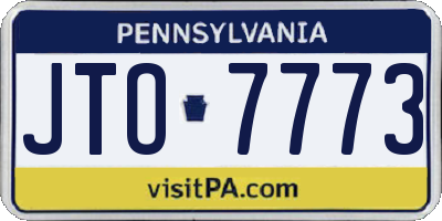 PA license plate JTO7773