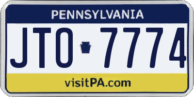 PA license plate JTO7774