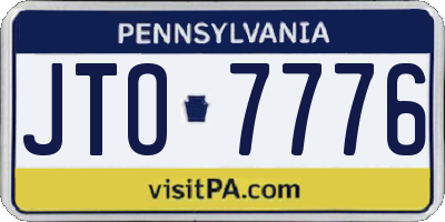 PA license plate JTO7776