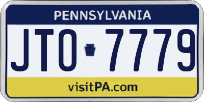 PA license plate JTO7779