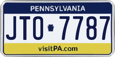 PA license plate JTO7787