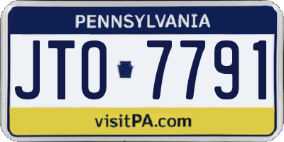 PA license plate JTO7791