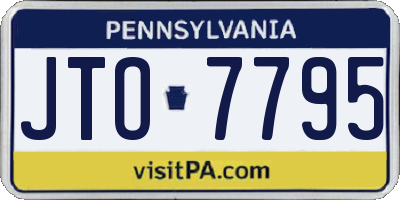 PA license plate JTO7795