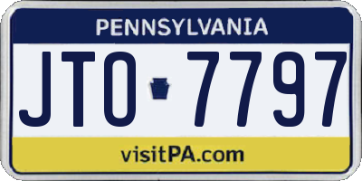 PA license plate JTO7797