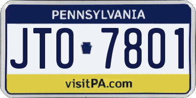 PA license plate JTO7801