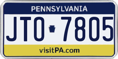 PA license plate JTO7805