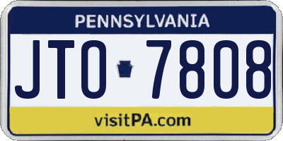 PA license plate JTO7808