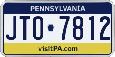 PA license plate JTO7812