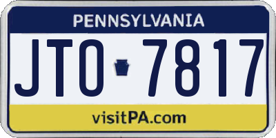PA license plate JTO7817