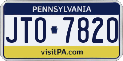 PA license plate JTO7820