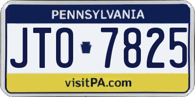 PA license plate JTO7825