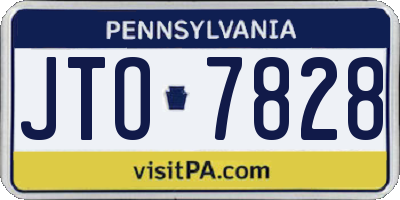 PA license plate JTO7828