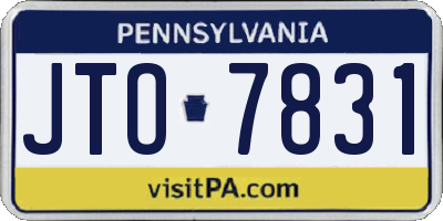 PA license plate JTO7831