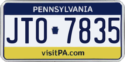 PA license plate JTO7835