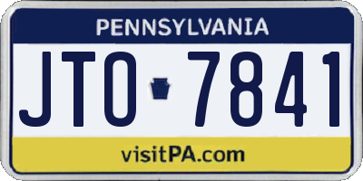 PA license plate JTO7841