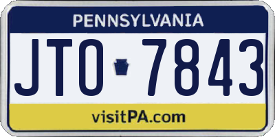 PA license plate JTO7843