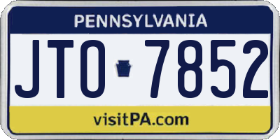 PA license plate JTO7852