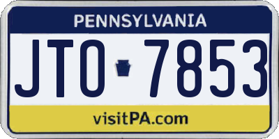 PA license plate JTO7853