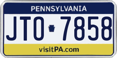 PA license plate JTO7858