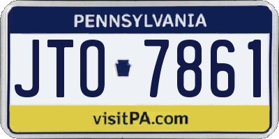 PA license plate JTO7861
