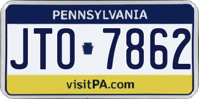 PA license plate JTO7862